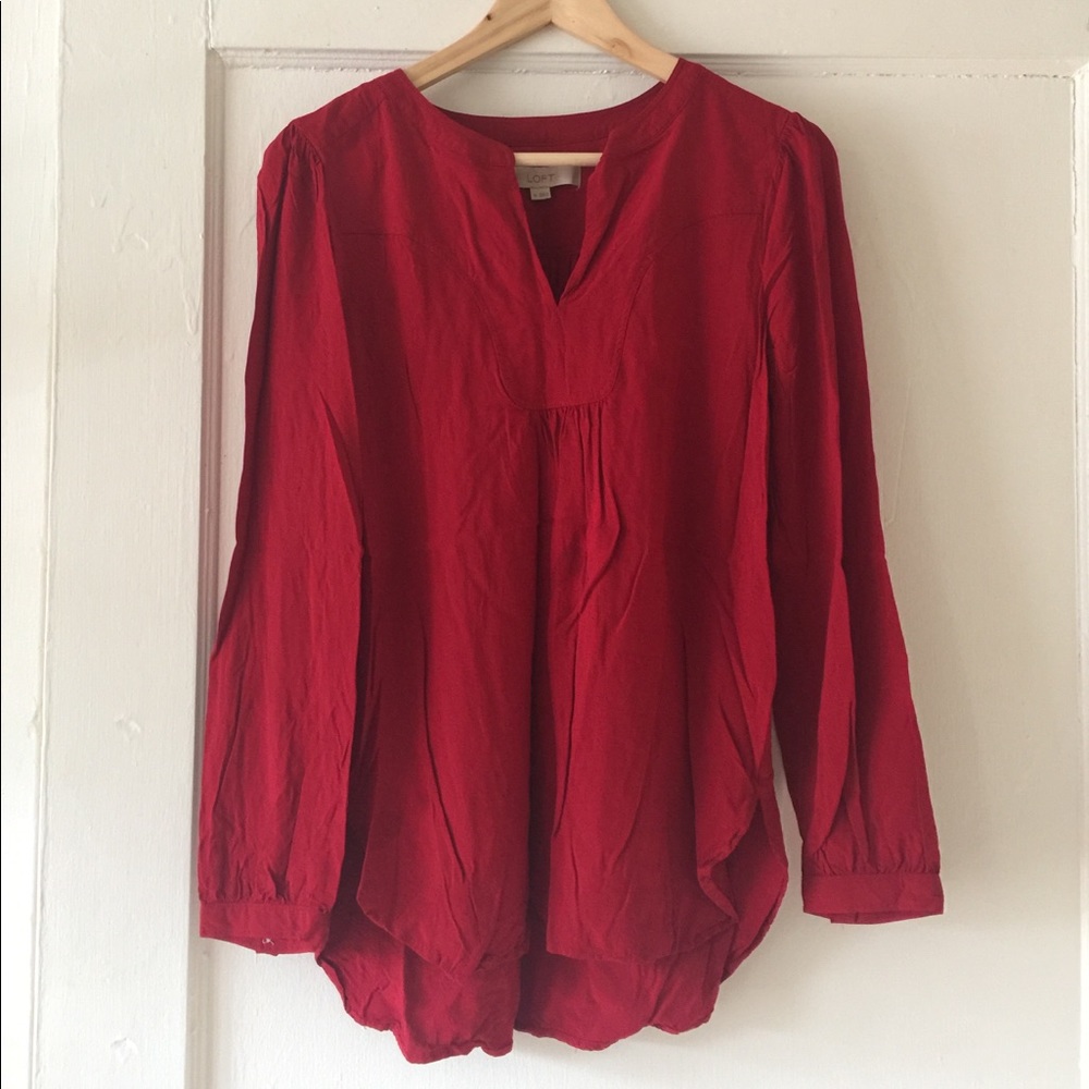 Red tunic top from LOFT